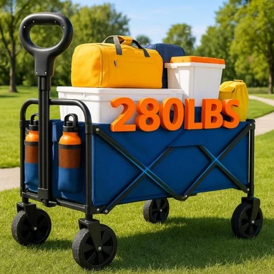 Foldable Collapsible Durable All Terrain Utility Pull Camp Beach Wagon 12 Foldable Collapsible Durable All Terrain Utility Pull Camp Beach Wagon - Image 10