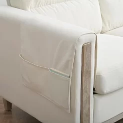 79.5" Modern 3 Seater Sofa Couch, Comfy Couches With Side Pocket & Cushion, Upholstered Deep Seat Sofa For Living Room Apartment Bedroom -Garvee GUEST e13c8c58 943f 4de1 acc8 286f68728174