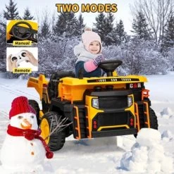 Garvee 24V 2-Seater Ride-On Dump Truck For Kids, Electric Construction Vehicle With Remote Control,Motorized Dump Bed, Shovel,LED Lights,Music,Yellow -Garvee GUEST e151c489 8df8 4be3 abc4 a8bb6332e5cc