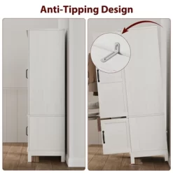 Armoire Wardrobe Closet With 2 Doors,72" Wooden Wardrobe Cabinet With Hanging Rod, Narrow Tall Armoire With 18 Adjustable Shelves For Bedroom 12 Armoire Wardrobe Closet With 2 Doors,72" Wooden Wardrobe Cabinet With Hanging Rod, Narrow Tall Armoire With 18 Adjustable Shelves For Bedroom -Garvee GUEST e1af0e2f 7553 4500 bea2 04a5965c83af