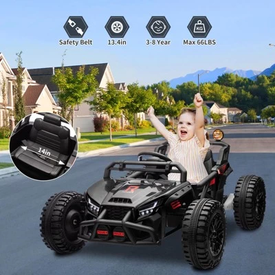 24V Electric UTV, Ride On Toys For Kids, 2x130W Electric Car With Remote Control, 4 Shock Absorbers, LED Lights, Music 5 24V Electric UTV, Ride On Toys For Kids, 2x130W Electric Car With Remote Control, 4 Shock Absorbers, LED Lights, Music - Image 3
