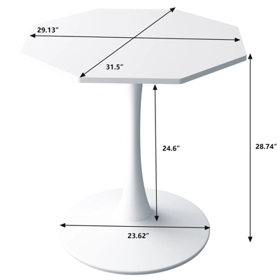 31.5 Inch Modern Coffee Table, With MDF Top And Metal Base, Octagonal Tulips Table Small Dining Table For Dining Room Kitchen Living Room 6 31.5 Inch Modern Coffee Table, With MDF Top And Metal Base, Octagonal Tulips Table Small Dining Table For Dining Room Kitchen Living Room - Image 4