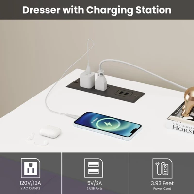 6/8 Drawer Dressers For Bedroom, Chest Of Drawers With Deep Drawers, Large Double Dresser For Closet With Wide Top, Horizontal Wooden Dresser 4 6/8 Drawer Dressers For Bedroom, Chest Of Drawers With Deep Drawers, Large Double Dresser For Closet With Wide Top, Horizontal Wooden Dresser - Image 2