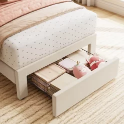 Twin Upholstered Platform Bed Frame With Wave Headboard, Wood Slats, No Box Spring Needed, For Kids Or Teens 11 Twin Upholstered Platform Bed Frame With Wave Headboard, Wood Slats, No Box Spring Needed, For Kids Or Teens -Garvee GUEST e25852a3 4800 473a 94bc 79ac4ea7a67d