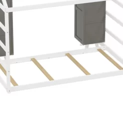 Twin Size Floor Bed With 2 Movable Wardrobes And Low Design,Platform Bed Frame W/Roof & Slat,Floor House Bed Frame For Kids, Easy Assembly 13 Twin Size Floor Bed With 2 Movable Wardrobes And Low Design,Platform Bed Frame W/Roof & Slat,Floor House Bed Frame For Kids, Easy Assembly -Garvee GUEST e29add17 b63a 467a 9997 90f85576aacd