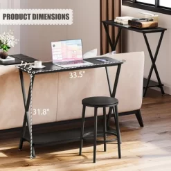 Whizmax 2-Tier Narrow Console Sofa Side Table For Entryway, Hallway, Living Room -Garvee GUEST e2f096d0 922d 4c3e ae62 bbb9d0e97237