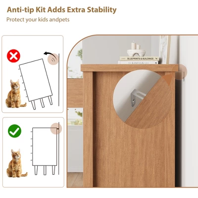 5 Drawer Dresser For Bedroom, 45.2" Tall Brown Chest Of Drawer With V Shape Design, Modern Wooden Closet Nightstand For Living Room Entryway Nursery 7 5 Drawer Dresser For Bedroom, 45.2" Tall Brown Chest Of Drawer With V Shape Design, Modern Wooden Closet Nightstand For Living Room Entryway Nursery - Image 5