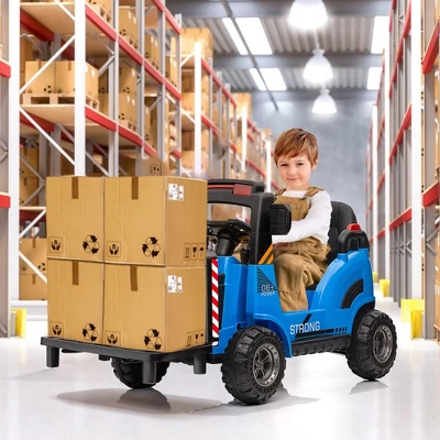 Ride On Forklift Car, 12V Electric Kids Ride On Car With Remote Control, Liftable Fork And Pallet, High/Low Variable Speed 3 Ride On Forklift Car, 12V Electric Kids Ride On Car With Remote Control, Liftable Fork And Pallet, High/Low Variable Speed