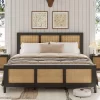Whizmax King/Queen/Full Size Rattan Bed Frame With Headboard, Boho Cane Platform Bed Frame With Strong Metal Slat, Noise Free, No Box Spring Needed -Garvee GUEST e3d7c5af 2146 4914 8e4e d83c4f85e744
