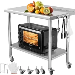 Heavy Duty Stainless Steel Work Table, Adjustable Height Utility Table For Home, Garage, And Restaurant Use 40 Heavy Duty Stainless Steel Work Table, Adjustable Height Utility Table For Home, Garage, And Restaurant Use -Garvee GUEST e40bb743 b374 437a 84c8 faef18b45f82