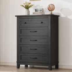 Freestanding 41.3" Tall Vertical Drawer Dresser With Storage , Wooden Closet Storage Chest For Living Room, Bedroom, Entryway, Bedroom 19 Freestanding 41.3" Tall Vertical Drawer Dresser With Storage , Wooden Closet Storage Chest For Living Room, Bedroom, Entryway, Bedroom -Garvee GUEST e50fd28a cb45 44d0 aef2 10f971b10aac