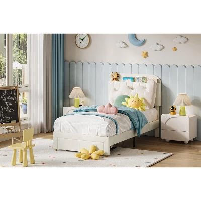 Twin Size Bed Frames With Storage Headboard,Twin Bed Frames With Storage Drawer 4 Twin Size Bed Frames With Storage Headboard,Twin Bed Frames With Storage Drawer - Image 2