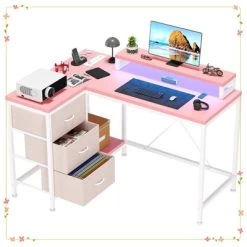 L-Shaped Computer Desk With 4 Power Outlets, 2 USB Ports, 7-Color LED Lights 22 L-Shaped Computer Desk With 4 Power Outlets, 2 USB Ports, 7-Color LED Lights -Garvee GUEST e6772f18 11e6 43d8 b5dd c853ab3f4b81