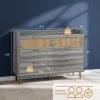6 Drawer Double Dresser For Bedroom, Modern Chest Of Drawers With Rattan Accents, Wooden Storage Organizer For Living Room, Hallway, Entryway -Garvee GUEST e6fada5f 7aa2 42b1 bff7 3dbd0138dfbf