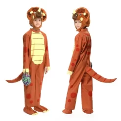 Garvee Triceratops Deluxe Kids -Dinosaur Costume For Dinosaur Dress Up Party (Orange,T)