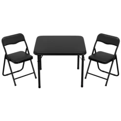 Boys And Girls Folding Table And Chairs Set Of 3, Portable Table And Chair With Pu Soft Cushion, No Installation Required -Garvee GUEST e840b7e6 80a1 4698 a9fe 90d3272cae7d