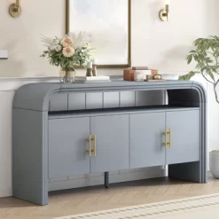 59" Entryway Console Table With Storage, Wooden Sideboard Buffet Cabinet, Behind Couch Table, Sofa Foyer Table For Entryway Hallway Living Room -Garvee GUEST e9981392 3971 4c4b 8e11 1f28142e5b66