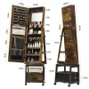Garvee 360° Swivel Mirrored Jewelry Cabinet, Full Length Mirror With Jewelry Storage And Floor Standing Lock, Built In Makeup Mirror -Garvee GUEST e9c80f01 216e 432e b0be b970a72af074