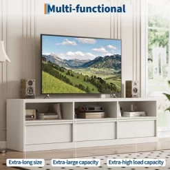 70 Inch TV Stand For 80" TVs, Mid Century Modern Entertainment Center With Storage Drawer & Open Shelves -Garvee GUEST e9fb8325 e576 4a54 a904 76aff5a8161c