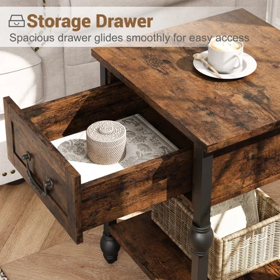 Entryway Table, Console Table With 3 Storage Drawers, 3 Tier Industrial Sofa Table, Behind Couch Table For Entry, Living Room 9 Entryway Table, Console Table With 3 Storage Drawers, 3 Tier Industrial Sofa Table, Behind Couch Table For Entry, Living Room - Image 7