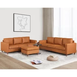 Whizmax 85" Leather Couch For Living Room, Modern Sofa Couches With Padded Backrest For Living Room, Bedroom, Office, Orange 10 Whizmax 85" Leather Couch For Living Room, Modern Sofa Couches With Padded Backrest For Living Room, Bedroom, Office, Orange -Garvee GUEST ea724d89 318e 4afc 9042 bb04e1835104
