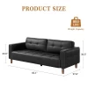 3-Seater Sofa Couch, 83" Wide Faux Leather Sofa Couch -Garvee GUEST ea9684d8 8400 45f2 ad65 f123569425d2