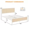 Rattan Platform Bed Frame Full Size With Headboard -Garvee GUEST eaab74b9 52bf 47a3 8c36 91a276f18ff5