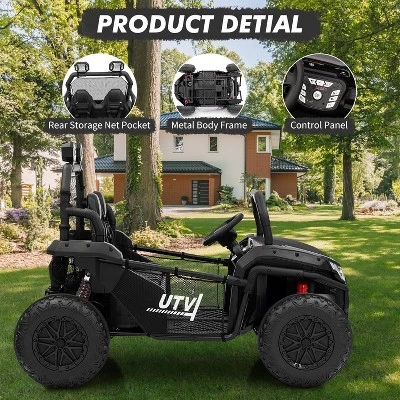 24V 2 Seater Ride On UTV Kids Car With Remote Control, Ride On Truck Toys With Spring Suspensions 5 24V 2 Seater Ride On UTV Kids Car With Remote Control, Ride On Truck Toys With Spring Suspensions - Image 3