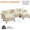 112.2" Sectional Cloud Couch, Modular Sectional Couches Sofa For Living Room With Movable Ottoman, 3-Seater Chenille Deep Seat Cloud Sofa -Garvee GUEST eaf10166 90f9 4384 8d9a d432e859af2d