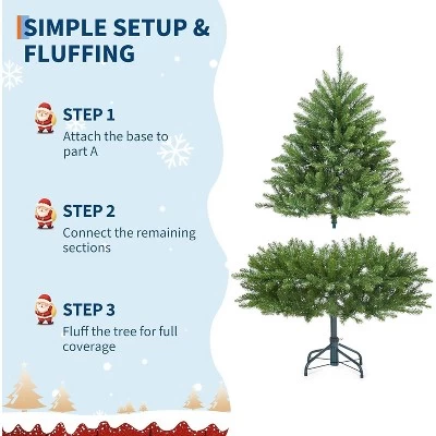 Pre-Lit Artificial Christmas Tree With LED Lights, 8 Lighting Modes, Foldable Stand & Foot Pedal Switch, Holiday Decoration 9 Pre-Lit Artificial Christmas Tree With LED Lights, 8 Lighting Modes, Foldable Stand & Foot Pedal Switch, Holiday Decoration - Image 7