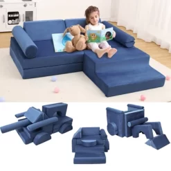 Kids Couch 13PCS Play Couch,modular Kids Play Couch For Playroom, Playhouse Play Set For Toddlers Babies, Foam Modular Sectional Sofa -Garvee GUEST eb173599 539e 4f1a 92fd c0993d3fddae