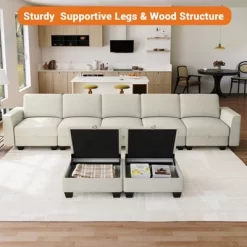 140"Sectional Couch For Living Room, Oversized Modular Sectional Sofa, U Shaped Modular Couch With Storage -Garvee GUEST edc112be 32d0 4072 98b9 7aaa15113604