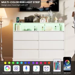 6/8 Drawer Dressers For Bedroom, Chest Of Drawers With Deep Drawers, Large Double Dresser For Closet With Wide Top, Horizontal Wooden Dresser 12 6/8 Drawer Dressers For Bedroom, Chest Of Drawers With Deep Drawers, Large Double Dresser For Closet With Wide Top, Horizontal Wooden Dresser -Garvee GUEST ee30ee90 9fd3 4548 91ee f41c3b3755f8