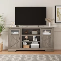 58" Farmhouse TV Stand , Entertainment Center For TVs Up To 70 Inch -Garvee GUEST ee388be7 37dd 493a bdf8 deee91bbc707