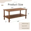 Modern 2-Tier Coffee Table For Living Room Furniture, Center Table With Open Storage Shelf, Rounded Rubberwood Legs, Wood/Walnut Color 39.3*19.6*18in -Garvee GUEST ef07971d db2a 409d 870f 030132a9b0ff