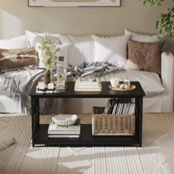 2-Tier Coffee Table For Small Spaces, X-Frame Living Room Low Coffee Table With Storage Shelf 15 2-Tier Coffee Table For Small Spaces, X-Frame Living Room Low Coffee Table With Storage Shelf -Garvee GUEST ef0959b1 be1f 47f7 8933 d7f4c760ec5f