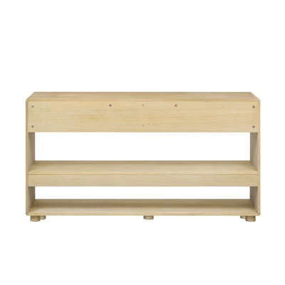 58" Entryway Console Table With 2 Drawers, 3 Tier Narrow Long Sofa Table, Behind Couch Console Table For Living Room Foyer And Hallway 9 58" Entryway Console Table With 2 Drawers, 3 Tier Narrow Long Sofa Table, Behind Couch Console Table For Living Room Foyer And Hallway - Image 7