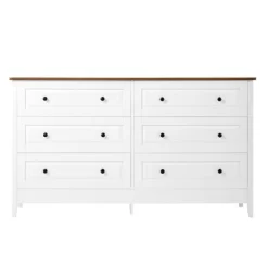 Dresser For Bedroom, 6 Drawer Dresser With Wide Drawer And Metal Handles, Wood Dressers & Chests Of Drawers -Garvee GUEST f11659a0 2e4b 4cbc 8c2e dfb593071409