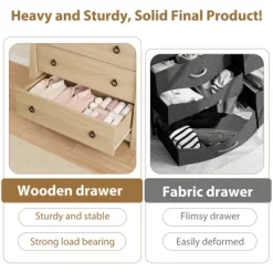 Garvee Natural 3 Drawer Dresser, Mid-Century Nightstand 3 Chest Of Drawer With Curved Leg Bedside End Table For Living Room Bedroom Entryway Nursery -Garvee GUEST f163ec97 8bc2 42ad b8e0 42ea1f6649aa