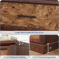 6 Drawer Dresser For Bedroom, Framhouse Large Chest Of Drawers With Metal Handles, Rustic Double Wood Dresser, Storage Dressers Organizer -Garvee GUEST f1950b92 af72 4e4a 810b 53483d6f6689
