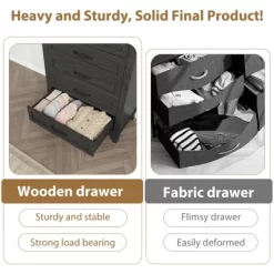 Garvee 5 Dresser For Bedroom, 41.3" Tall Drawer Dresser With Storage Freestanding, Wooden Closet Storage Chest For Living Room, Bedroom 16 Garvee 5 Dresser For Bedroom, 41.3" Tall Drawer Dresser With Storage Freestanding, Wooden Closet Storage Chest For Living Room, Bedroom -Garvee GUEST f1f4bdd4 c4f9 40e2 9557 533226075c4d