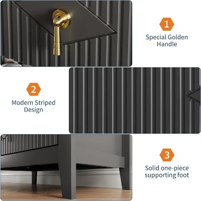 Modern Fluted Dresser, 3/5/6/7 Drawer Wood Dresser For Bedroom, Modern Chest Of Drawers, Storage Organizer Cabinet For Living Room, Entryway 6 Modern Fluted Dresser, 3/5/6/7 Drawer Wood Dresser For Bedroom, Modern Chest Of Drawers, Storage Organizer Cabinet For Living Room, Entryway - Image 4