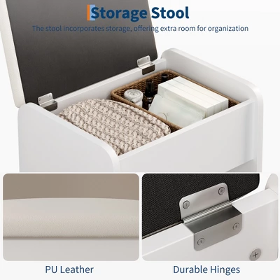 Arched Vanity Desk With Mirror And Lights, Makeup Vanity Table With 3 Drawers And 11 Storage Shelves, Large Dressing Table With Outlet 9 Arched Vanity Desk With Mirror And Lights, Makeup Vanity Table With 3 Drawers And 11 Storage Shelves, Large Dressing Table With Outlet - Image 7