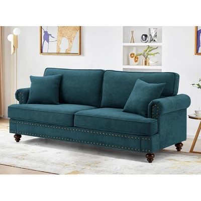 Modern Sofa, 82" Chenille Upholstered Couch, Loveseat Sofa, Sectional Love Seat Couch, Mid-Century Sofa For Living Room, Bedroom, Apartment, Office 4 Modern Sofa, 82" Chenille Upholstered Couch, Loveseat Sofa, Sectional Love Seat Couch, Mid-Century Sofa For Living Room, Bedroom, Apartment, Office - Image 2