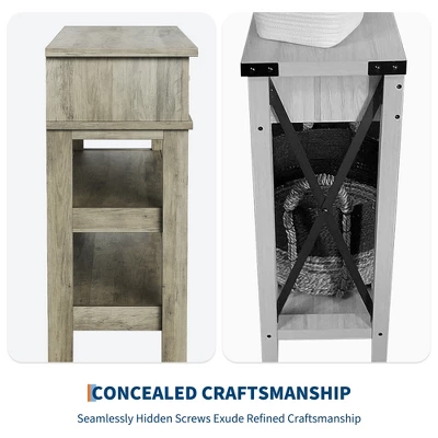 47.2" Entryway Table, Console Table With 2 Storage Drawers, 3 Tier Farmhouse Wooden Sofa Table, Hallway Table For Entryway, Living Room 5 47.2" Entryway Table, Console Table With 2 Storage Drawers, 3 Tier Farmhouse Wooden Sofa Table, Hallway Table For Entryway, Living Room - Image 3