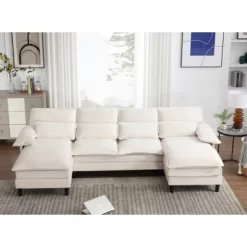 4 Seater U Shaped Modular Sectional Sofa Couch For Living Room, Corner Sofa With 4pcs Waist Pillows 11 4 Seater U Shaped Modular Sectional Sofa Couch For Living Room, Corner Sofa With 4pcs Waist Pillows -Garvee GUEST f4ba99de 6916 4ed1 a3dc b45b40591425
