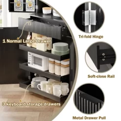 72" Fluted Kitchen Pantry Cabinet, Freestanding Cupboard Storage Cabinet With Drawers, Coffee Bar Cabinet For Living Room Hallway -Garvee GUEST f4c3b81b 2293 40e1 8036 825c333f448d