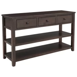 Garvee Mid-century Modern Console Table With 3 Drawers, 50"L Sofa Table With 2 Bottom Storage Shelves, For Entryway, Front Hall, Hallway, Living Room -Garvee GUEST f5daeaab 24e3 487e 8d50 045c9a71e3ef