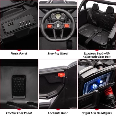 Ride On UTV Car, 24V Battery Powerd Electric Off-Road UTV Car, Remote Control, Music, LED Lights, Ride On Car For Boys Girls 4 Ride On UTV Car, 24V Battery Powerd Electric Off-Road UTV Car, Remote Control, Music, LED Lights, Ride On Car For Boys Girls - Image 2