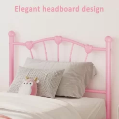 Garvee White Twin Bed Frame For Kids, Twin Bed Frame With Heart Shaped Headboard And Tailboard, Heavy Metal Slat Support, Noiseless -Garvee GUEST f631568f 8d97 42b4 b99d 008ec79c0764 1